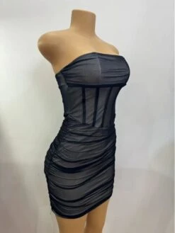 Ruched Fitted Strapless Mini Dress -Women's Clothing Shop P 20240418142508535 513