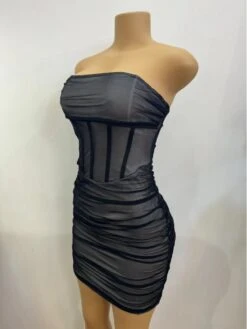 Ruched Fitted Strapless Mini Dress -Women's Clothing Shop P 20240418142509387 260