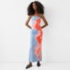 Colorblock Flower Strapless Maxi Dress -Women's Clothing Shop P 20240419115510425 433
