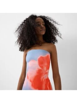 Colorblock Flower Strapless Maxi Dress -Women's Clothing Shop P 20240419115511938 466