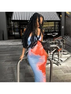 Colorblock Flower Strapless Maxi Dress -Women's Clothing Shop P 20240419115513657 252