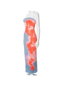 Colorblock Flower Strapless Maxi Dress -Women's Clothing Shop P 20240419115516069 186