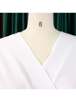 Ruched Solid Color V Neck Midi Dress -Women's Clothing Shop P 20240420101004569 536