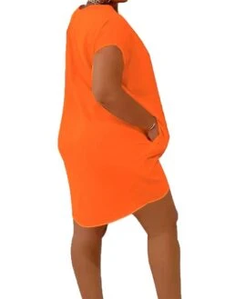 Irregular Pocket Short Sleeve Mini Dress -Women's Clothing Shop P 20240422165010654 188