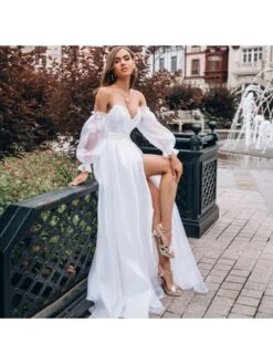 Patchwork Boat Neck Chiffon Long Sleeves Dress -Women's Clothing Shop P 20240423144502248 403