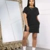 Solid Loose Short Sleeve Mini Dress -Women's Clothing Shop P 20240426102033719 844