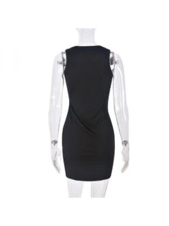 Letter Dragon Printed Sleeveless Mini Dress -Women's Clothing Shop P 20240430141526973 555