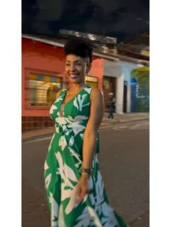 Sleeveless V Neck Lace Up Maxi Dress -Women's Clothing Shop P 20240430172002575 315