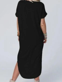 Patchwork Solid Color Office Lady Short Sleeve Dress -Women's Clothing Shop P 20240509113502103 137