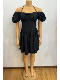 Off Shoulder Halter Backless Mini Dress -Women's Clothing Shop P 20240510152009473 387