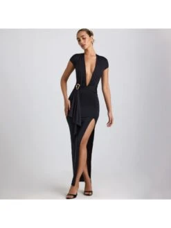 Solid Color Bodycon Short Sleeve Dress -Women's Clothing Shop P 20240513151523178 123