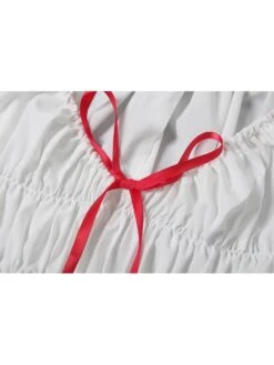 Lace Up Ruched V Neck Mini Dress -Women's Clothing Shop P 20240514091008730 301