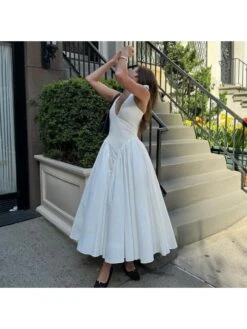 Ruched Halter Deep V Neck Backless Dress -Women's Clothing Shop P 20240515160008067 954