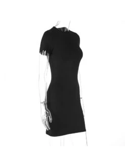Solid Color High Rise Bodycon Short Sleeve Dress -Women's Clothing Shop P 20240516095504453 364