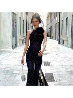 Flower See Through Sleeveless Dress -Women's Clothing Shop P 20240516153511895 466