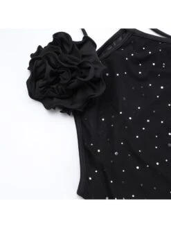 Flower See Through Sleeveless Dress -Women's Clothing Shop P 20240516153514337 725