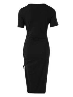 Drawstring Ruched Cutouts Midi Dress -Women's Clothing Shop P 20240517141020985 123