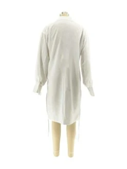 Drawstring Lace Up Lapel Shirt Dress -Women's Clothing Shop P 20240517151604333 539