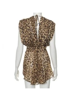 Leopard V Neck Backless Mini Dress -Women's Clothing Shop P 20240518081506404 771