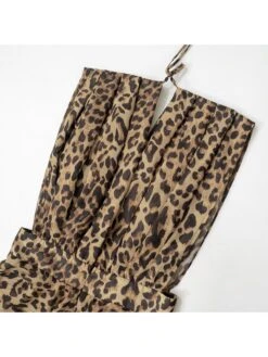 Leopard V Neck Backless Mini Dress -Women's Clothing Shop P 20240518081507028 568