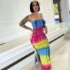 Colorblock Tie Dye Strapless Maxi Dress -Women's Clothing Shop P 20240521152519421 195