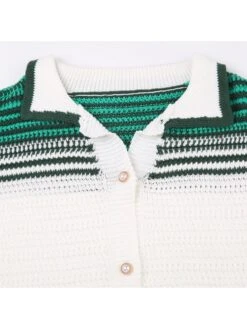 Colorblock Striped Single Breasted Short Sleeve Dress -Women's Clothing Shop P 20240522090010579 668