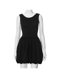 Sleeveless High Rise Fluffy Dress -Women's Clothing Shop P 20240522183016690 948