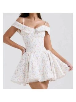 Solid Color Spaghetti Straps Fitted Short Sleeve Dress