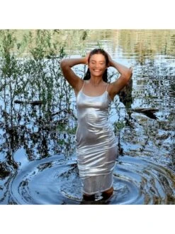 Metallic Bodycon Sleeveless Maxi Dress -Women's Clothing Shop P 20240523181527836 794