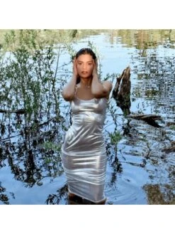 Metallic Bodycon Sleeveless Maxi Dress -Women's Clothing Shop P 20240523181528391 819