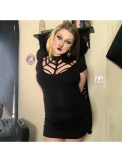 Hollow Out Bodycon Short Sleeve Dress