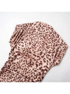 Ruched Leopard Printed Mini Dress -Women's Clothing Shop P 20240524180022243 741