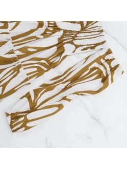 Geometric Pattern Boat Neck A-line Long Sleeves Dress -Women's Clothing Shop P 20240528093505193 437