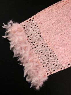 Patchwork Hollow Out Puff Sleeve Midi Dress -Women's Clothing Shop P 20240529113513350 843