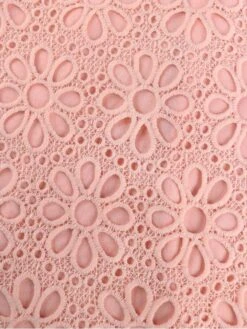 Patchwork Hollow Out Puff Sleeve Midi Dress -Women's Clothing Shop P 20240529113516279 471