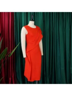 Solid Color Split Hem Zipper Midi Dress -Women's Clothing Shop P 20240603114526581 875