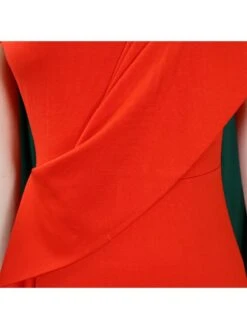 Solid Color Split Hem Zipper Midi Dress -Women's Clothing Shop P 20240603114529594 657