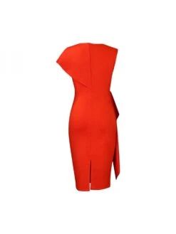 Solid Color Split Hem Zipper Midi Dress -Women's Clothing Shop P 20240603114531357 616