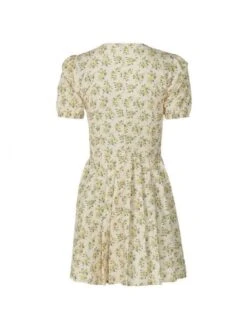 Ruched V Neck A-line Short Sleeve Mini Dress -Women's Clothing Shop P 20240603134025219 842