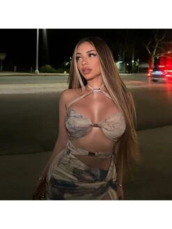 Ruched Hollow Out Knot Sleeveless Dress -Women's Clothing Shop P 20240604184020497 930