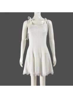Lacework Tie-wrap Sleeveless Mini Dress -Women's Clothing Shop P 20240605144020636 581