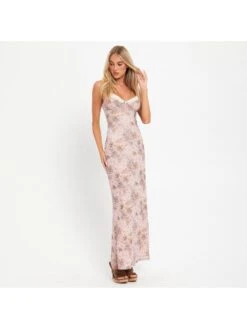 Flower Lacework Sleeveless Maxi Dress -Women's Clothing Shop P 20240608160802767 817