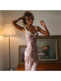 Flower Lacework Sleeveless Maxi Dress -Women's Clothing Shop P 20240608160806218 247