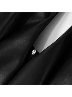 Glossy Halter Low Cut Backless Mini Dress -Women's Clothing Shop P 20240608175608443 638