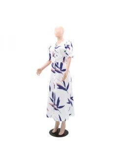 Print High Rise A-line Short Sleeve Dress -Women's Clothing Shop P 20240611093623295 596