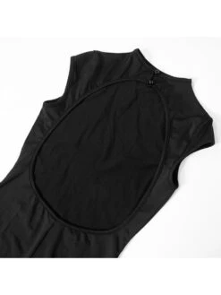 Patchwork Crewneck Backless Short Sleeve Dress -Women's Clothing Shop P 20240611095218866 269