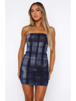 Abstract Printed Strapless Mini Dress