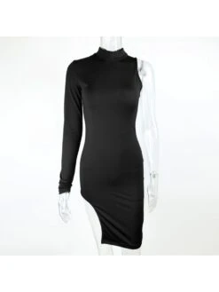 Hollow-out One-shoulder Midi Dress -Women's Clothing Shop P 20240611185607440 741