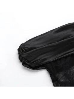 Patchwork Boat Neck Bodycon Short Sleeve Dress -Women's Clothing Shop P 20240612134418322 873