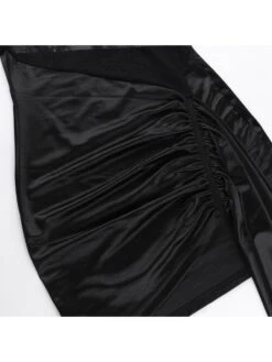 Patchwork Boat Neck Bodycon Short Sleeve Dress -Women's Clothing Shop P 20240612134419901 418